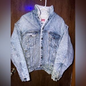 Vintage Levi’s Acid Wash Denim Sherpa Lined Trucker Jacket